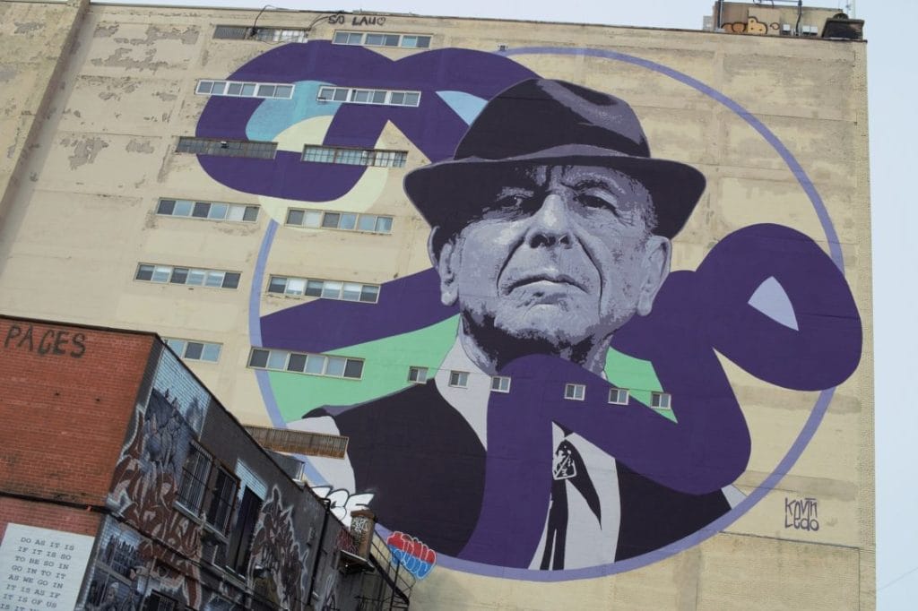 Montreal. Mural Leonarda Cohena