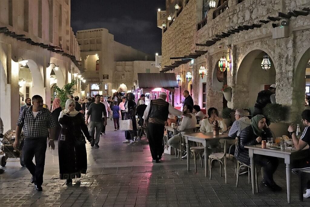 Doha by night Souq Waqif