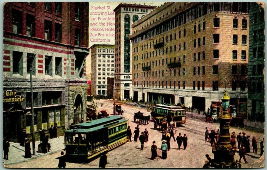 Old Postcard San Francisco Lottas Fountain