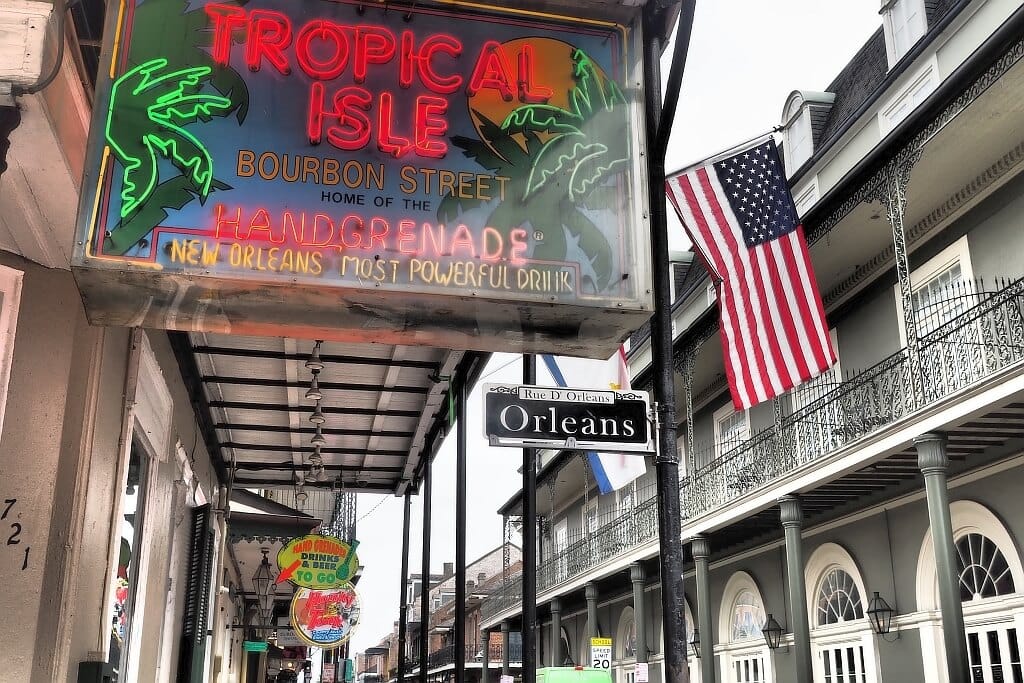 Nowy Orlean - Dzielnica Francuska 20 Bourbon street nowy Orlean bar
