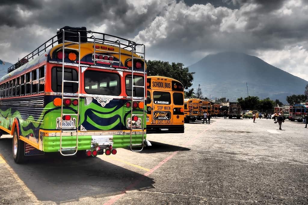 antigua guatemala chicken bus