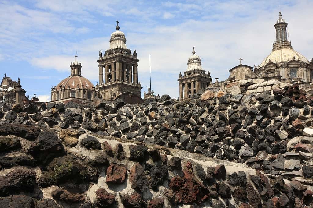 Mexico City i imperium Azteków - Tenochtitlan 16 Templo Mayor i katedra