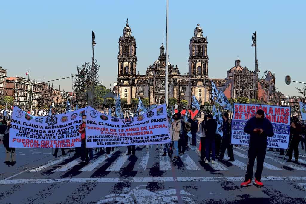 Mexico City i imperium Azteków - Tenochtitlan 36 Mexico City demonstracje