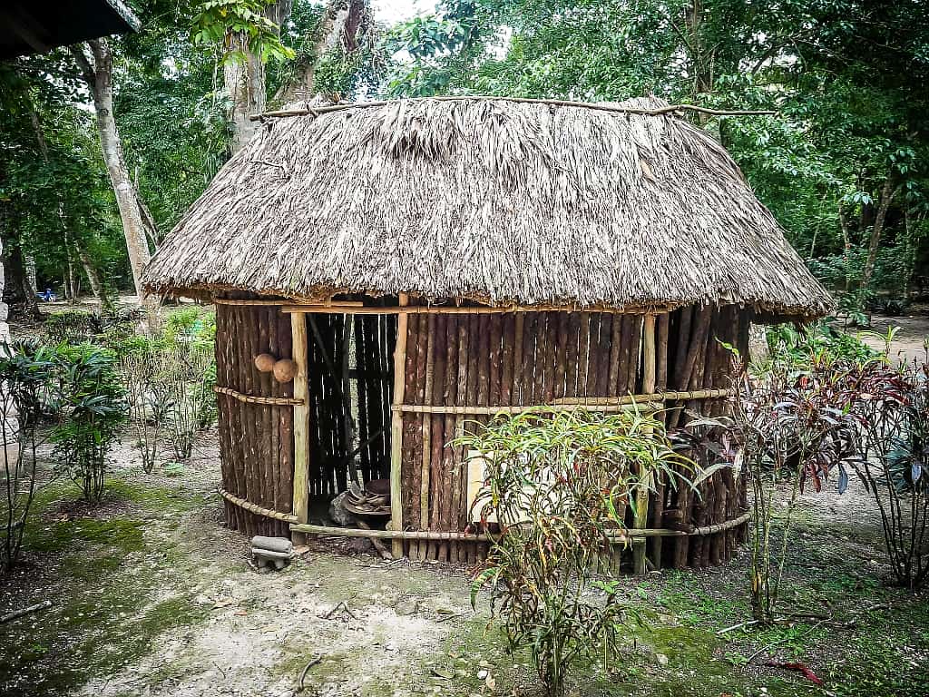 Lamanai. Ruiny miasta Majów w Belize 23 Lamanai chata Majow