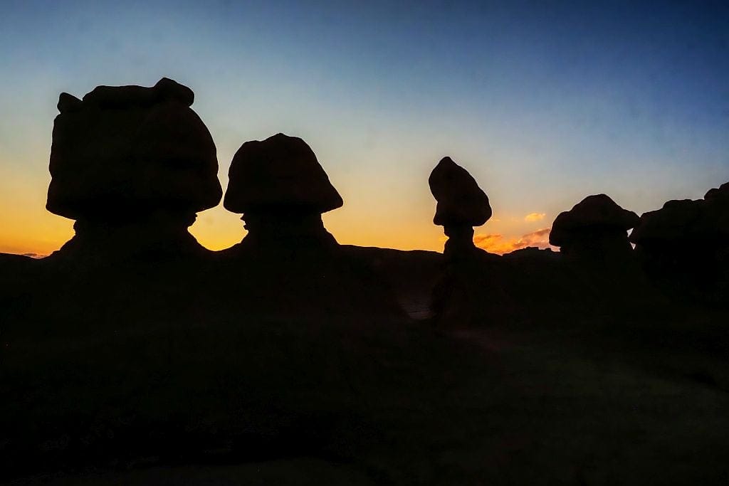 Goblin Valley State Park Utah w nocy