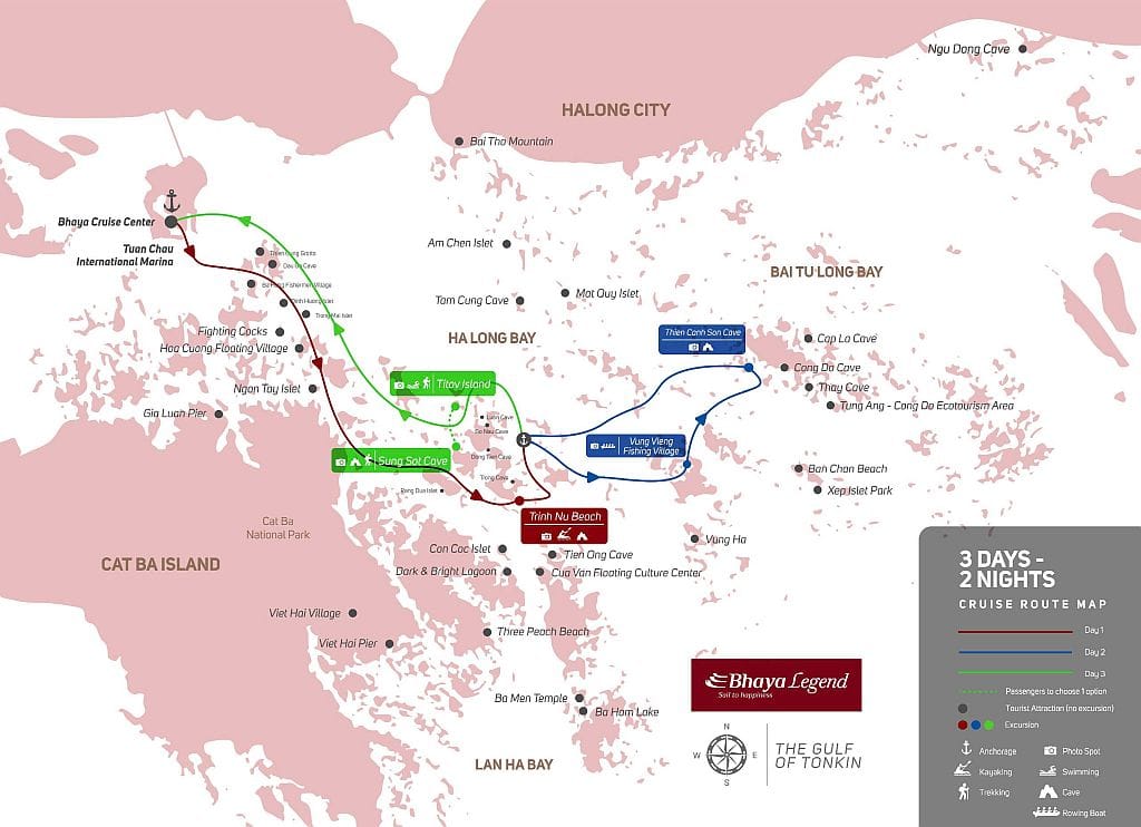 Rejs po Ha Long Bay 5 3D2N Bhayapremium routemap