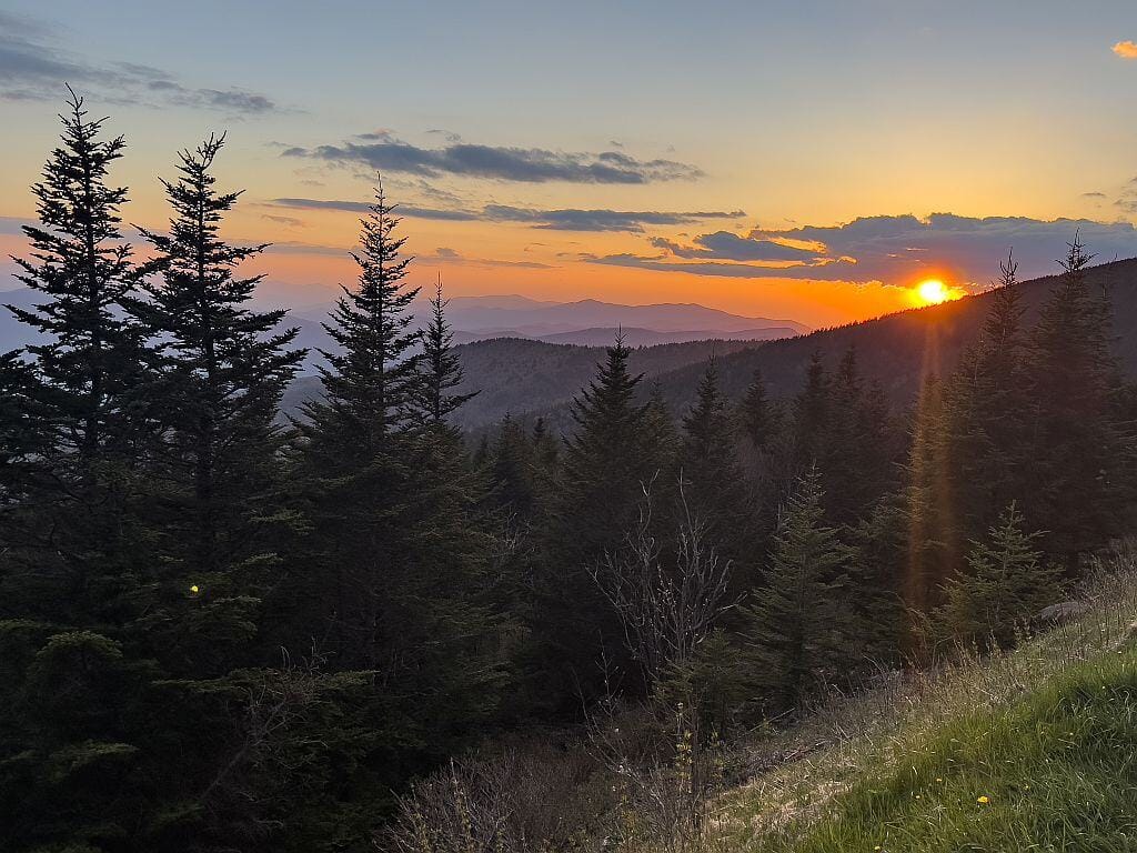 Great Smoky Mountains Kuwohi sunset 1