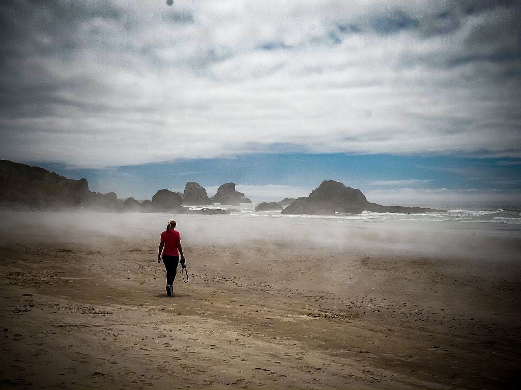 Wybrzeże Oregonu – najpiękniejsze klify i plaże 22 Wybrzeze Oregonu Ecola State Point indian beach mgla