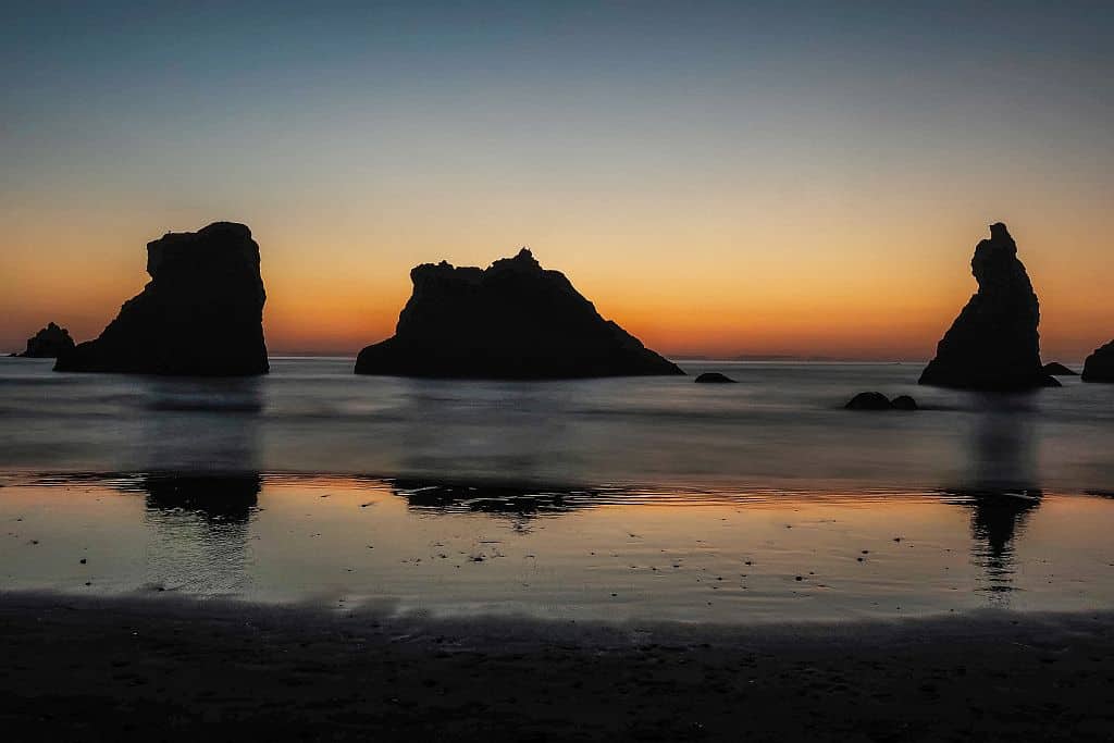 Wybrzeże Oregonu – najpiękniejsze klify i plaże 38 Wybrzeze Oregonu Face Rock State Scenic w Bandon sunset