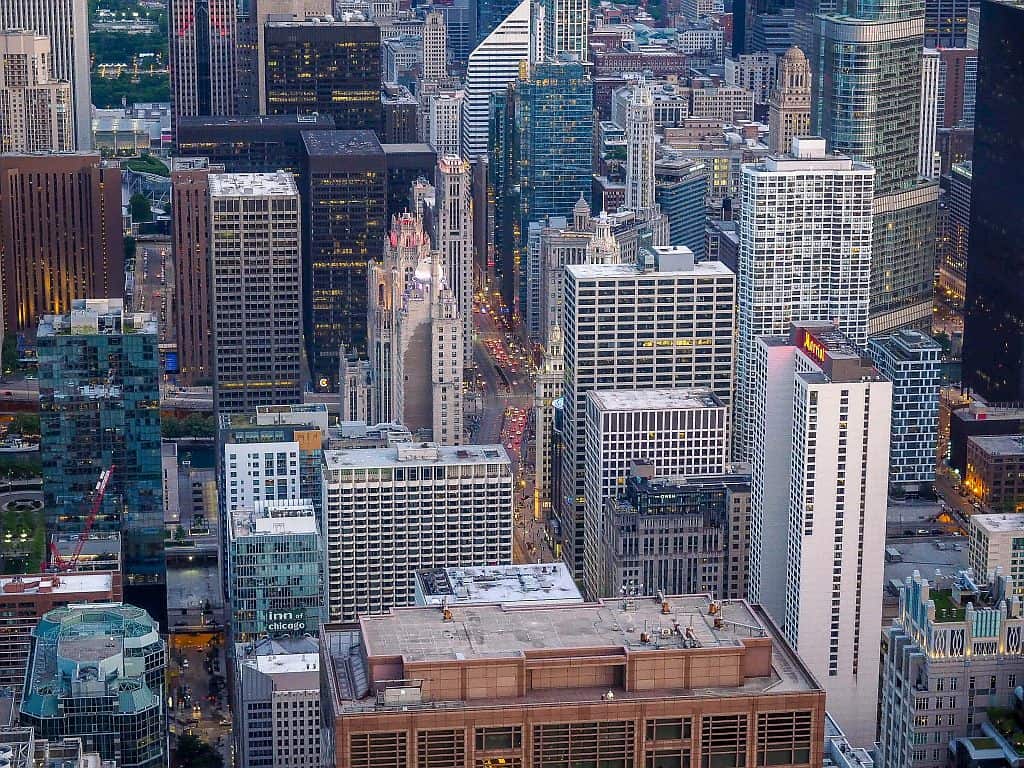 Chicago z gory – z tarasu 360 Chicago 1