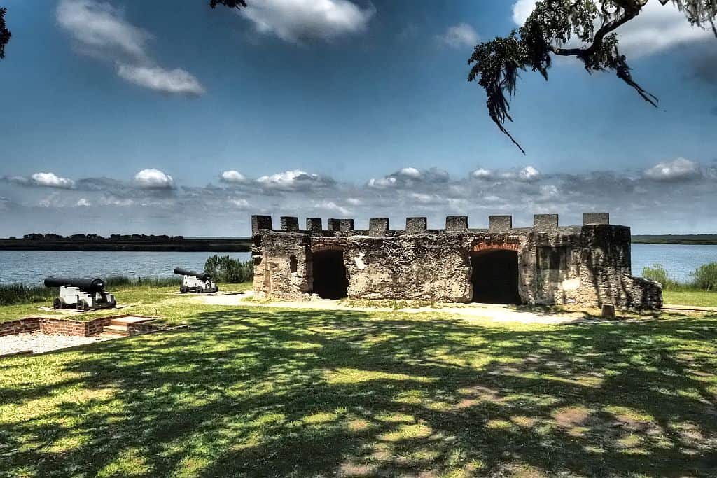 golden isles w georgii Fort Frederica – widok na rzeke